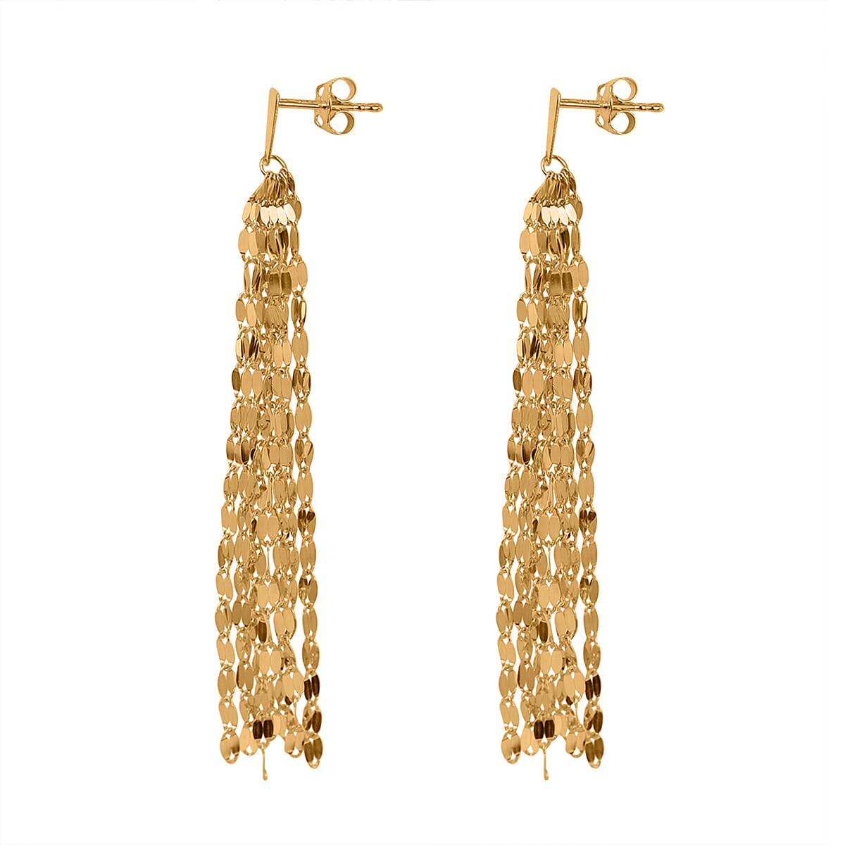 Maestro Collection - 9K Yellow Gold Mirror Tassel Earrings 7723004 3