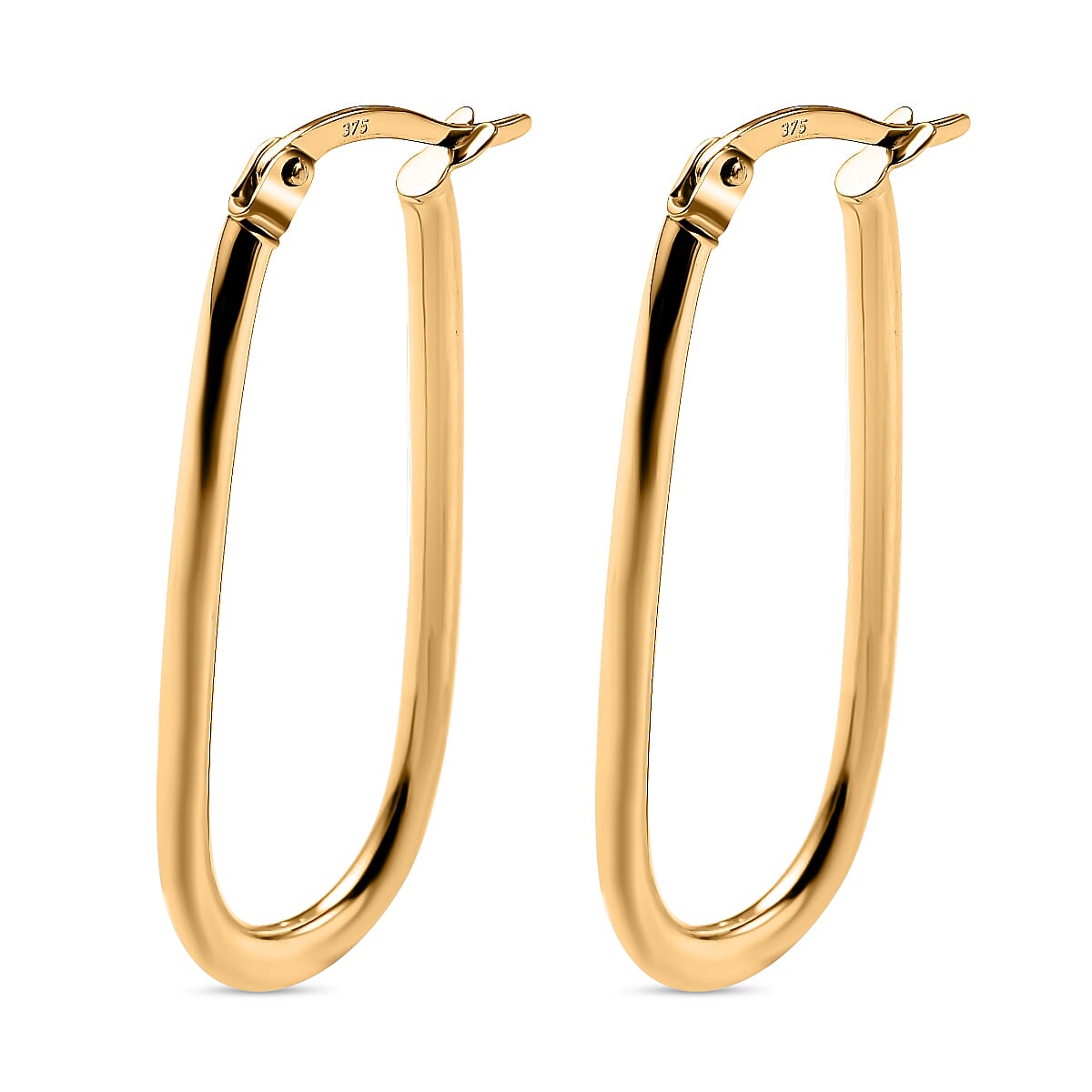 Hatton Garden Closeout - 9K Yellow Gold Large Oval Earrings 7756982 0