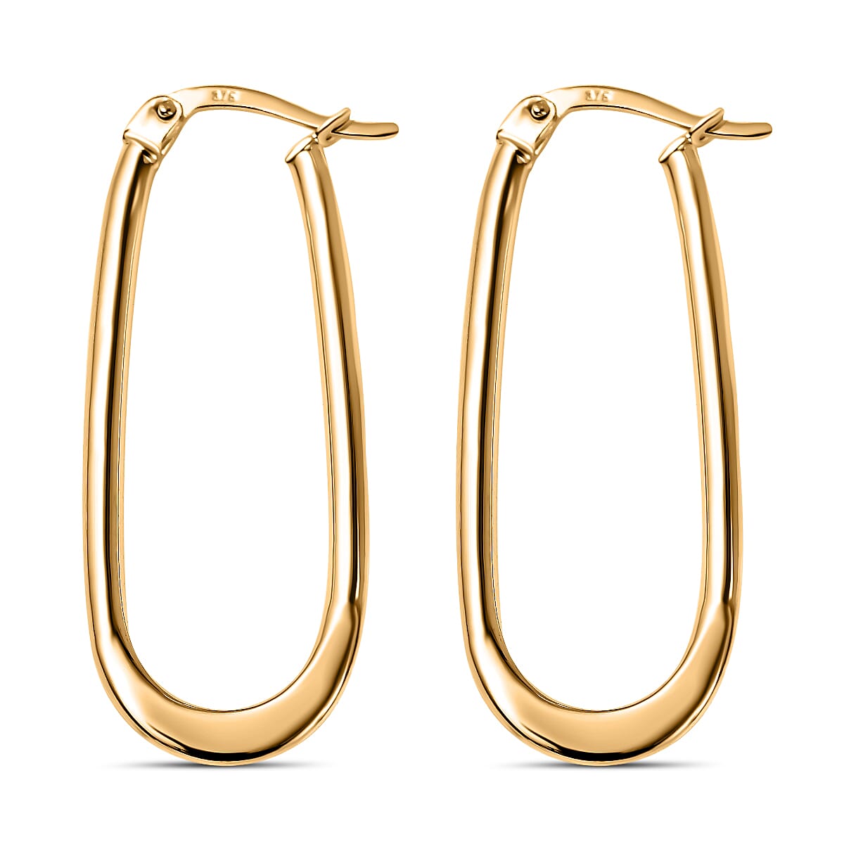 Hatton Garden Closeout - 9K Yellow Gold Large Oval Earrings 7756982 3