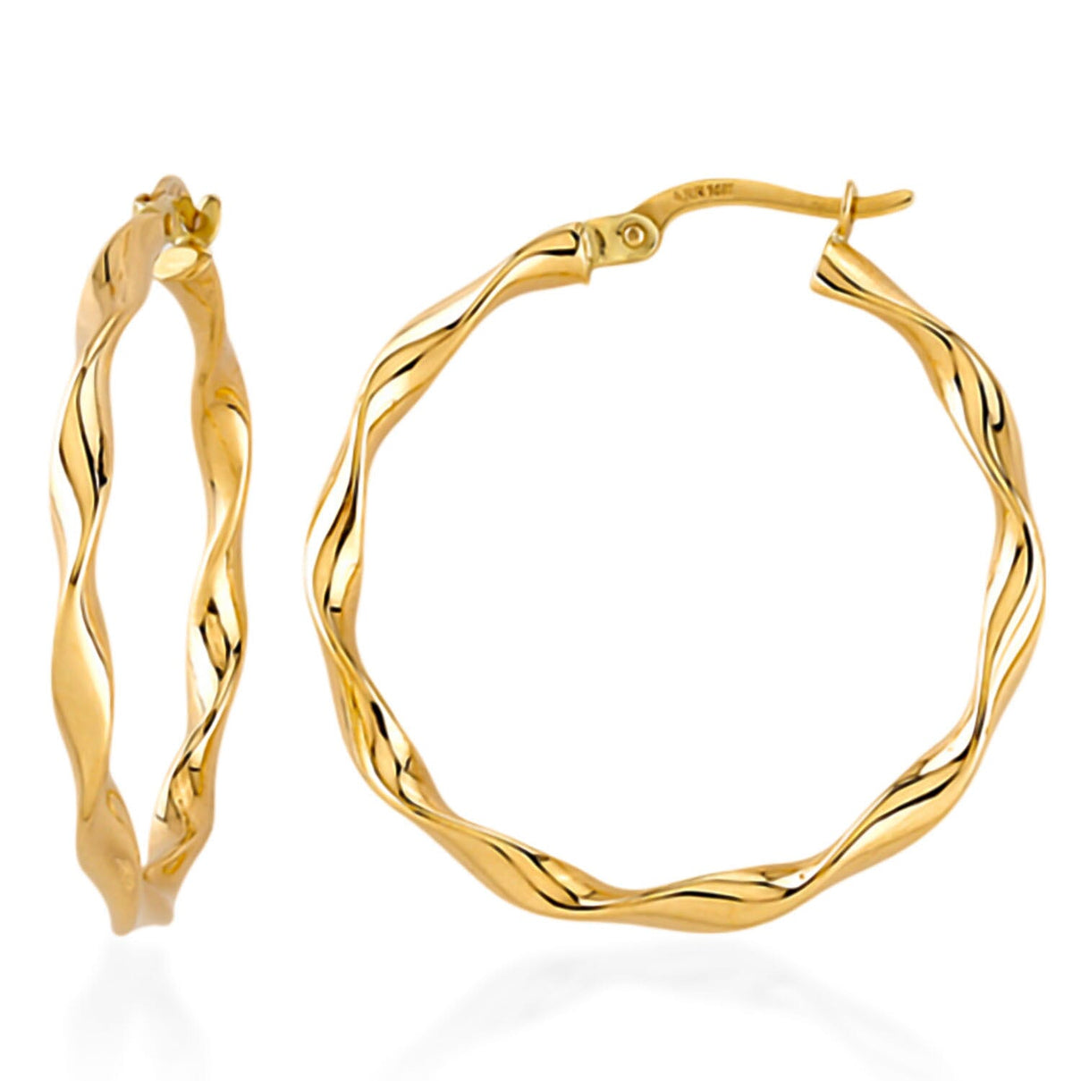 Hatton Garden Closeout - 9K Yellow Gold Hoop Earrings With Clasp 1.55 Gms 7939315 0