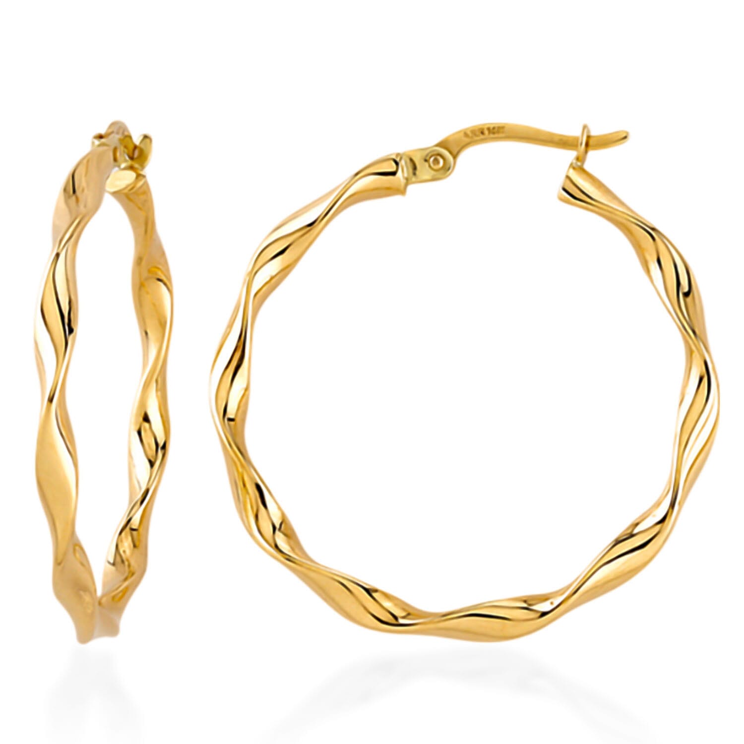 Hatton Garden Closeout - 9K Yellow Gold Hoop Earrings With Clasp 1.55 Gms 7939315 0