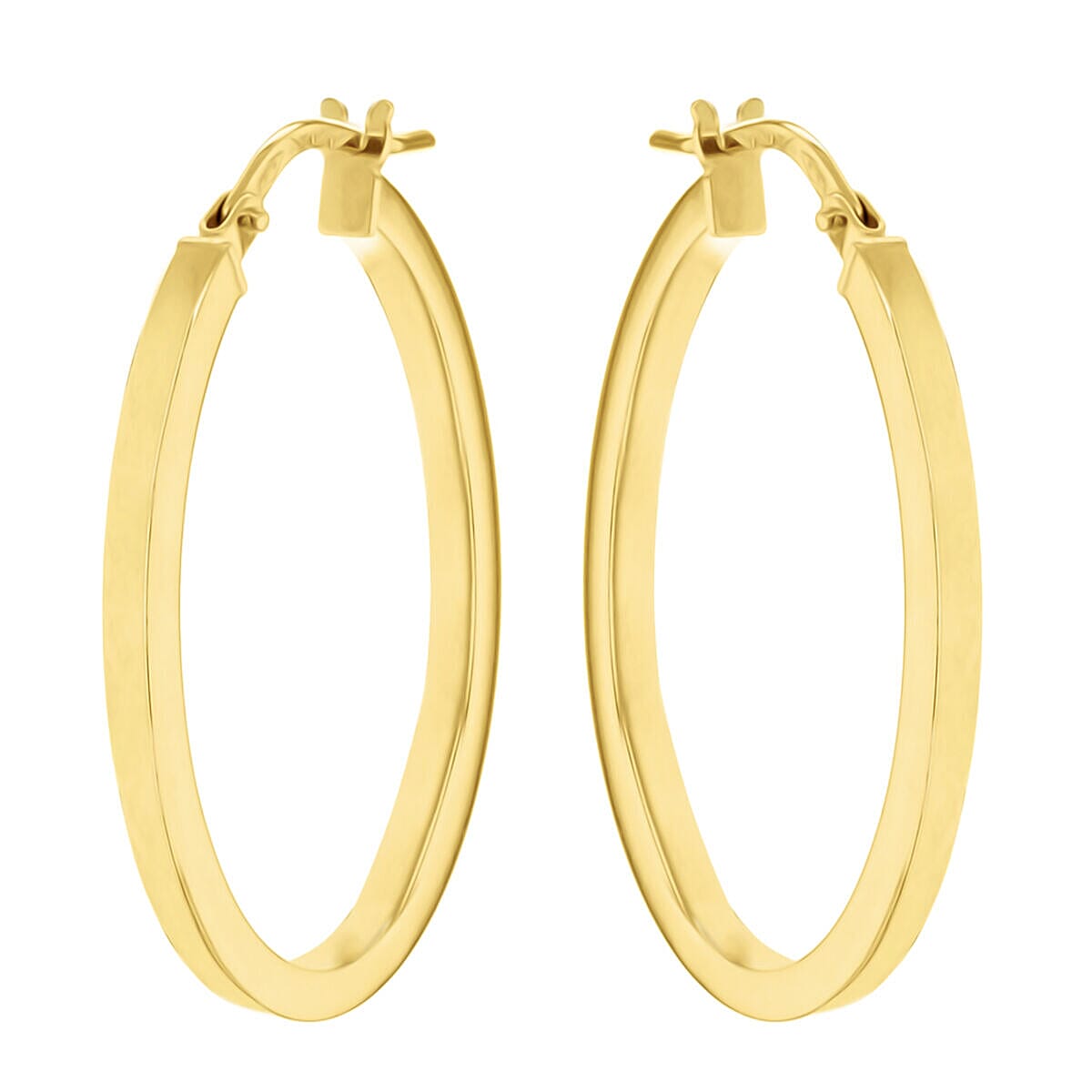 9K Yellow Gold 24mm x 35mm Oval Creole Earrings 7337849 1