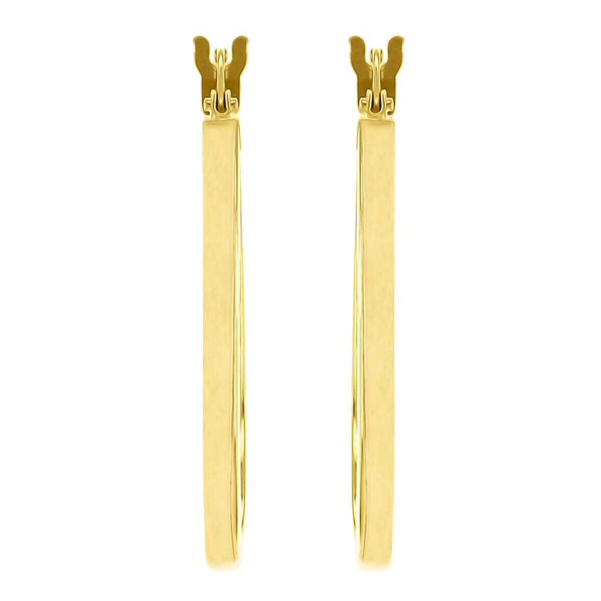 9K Yellow Gold 24mm x 35mm Oval Creole Earrings 7337849 2