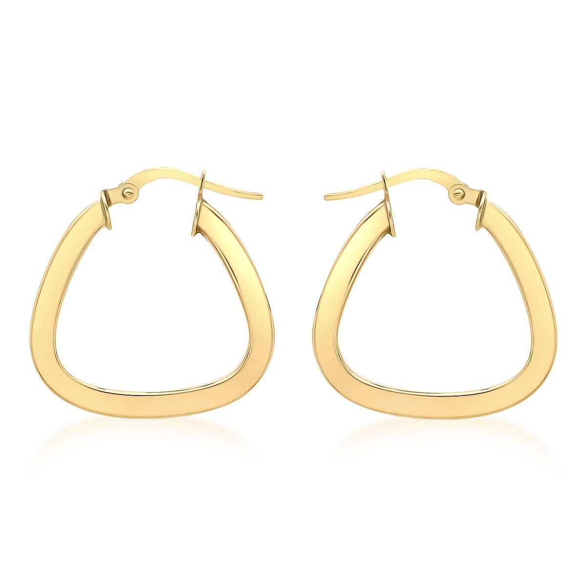 9K Yellow Gold 22mm x 22mm Triangle Shaped Creole Earrings 7337850 0