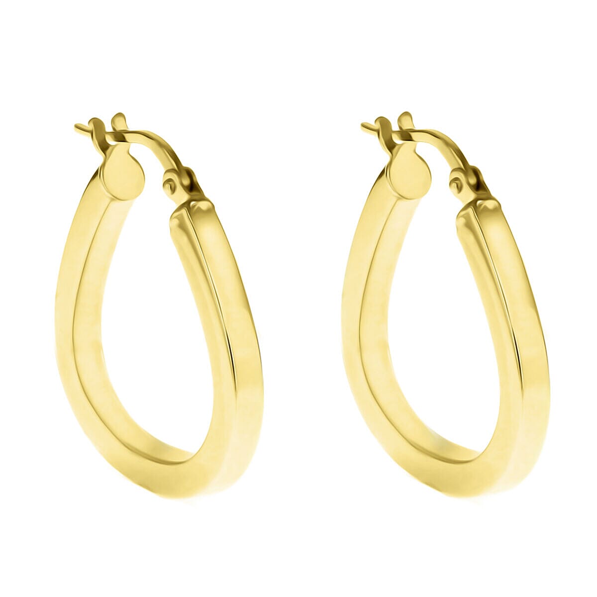 9K Yellow Gold 22mm x 22mm Triangle Shaped Creole Earrings 7337850 2