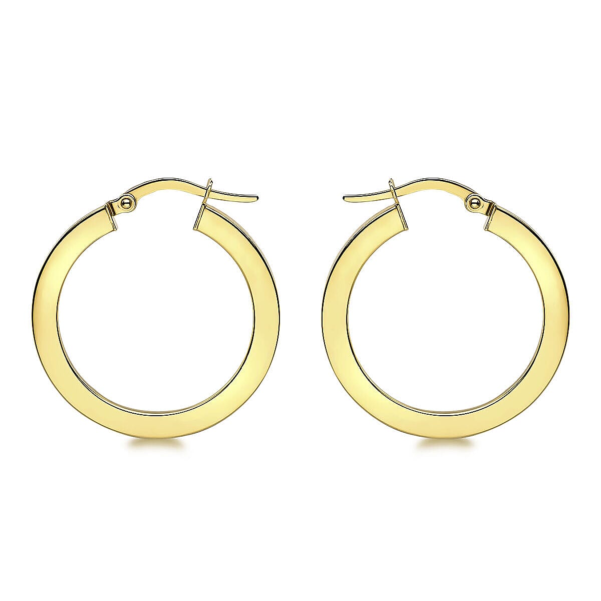 9K Yellow Gold 26mm Flat Creole Earrings 7337857 0