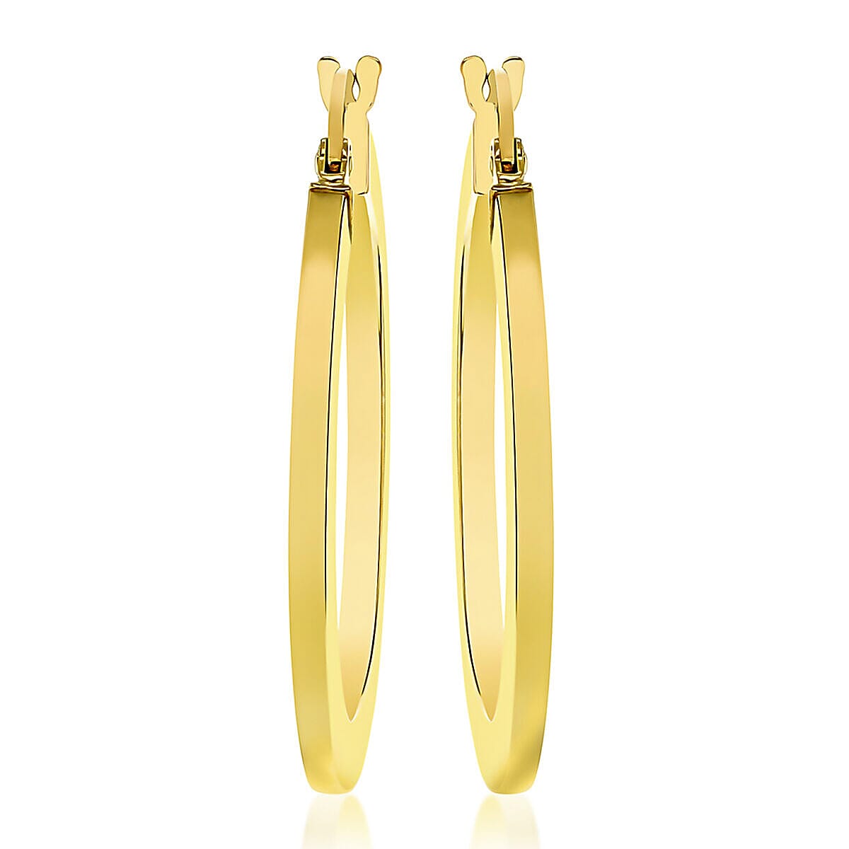 9K Yellow Gold 26mm Flat Creole Earrings 7337857 2