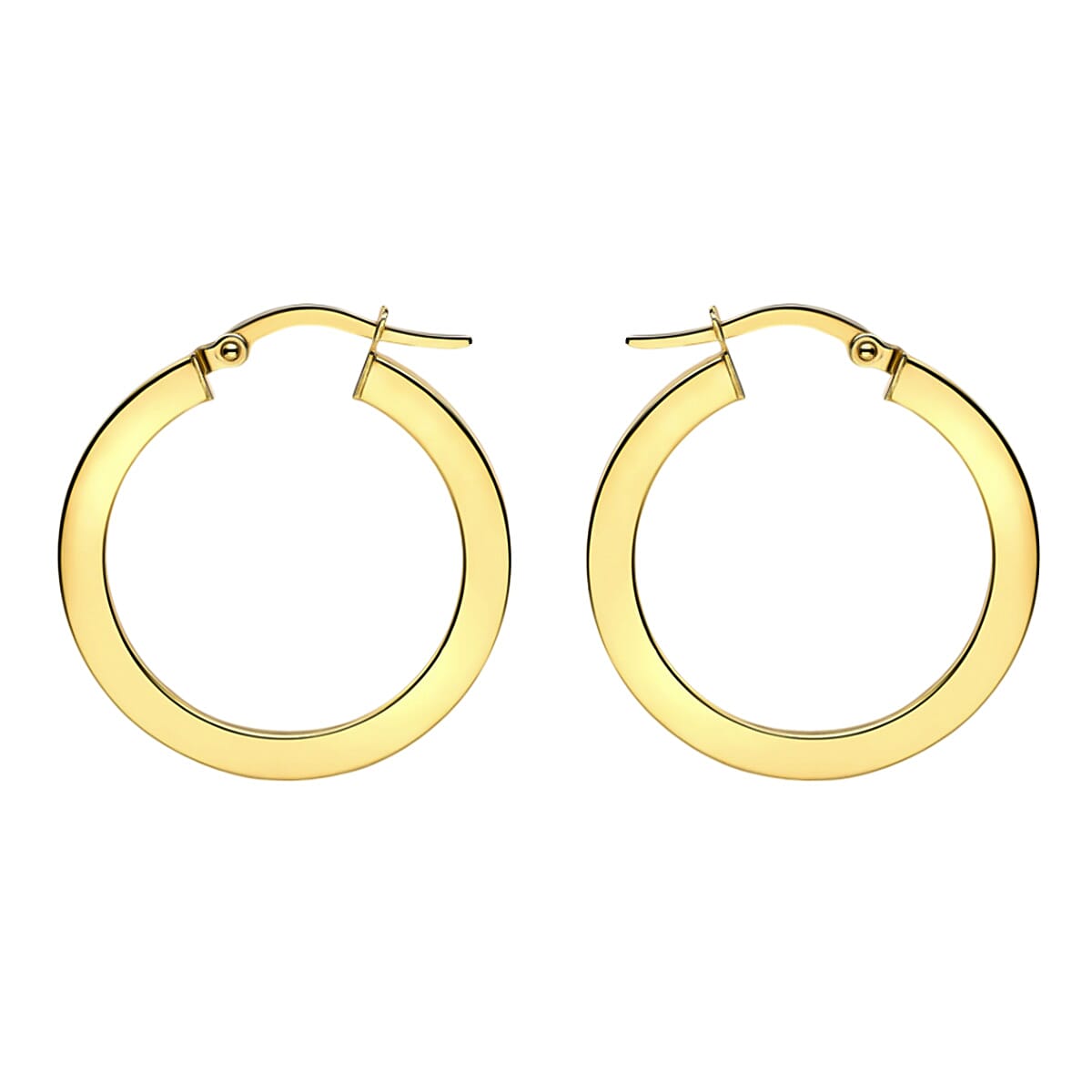 Vicenza Closeout Deal - 9K Yellow Gold Flat Hoop Earrings 7779057 0