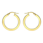 Vicenza Closeout Deal - 9K Yellow Gold Flat Hoop Earrings
