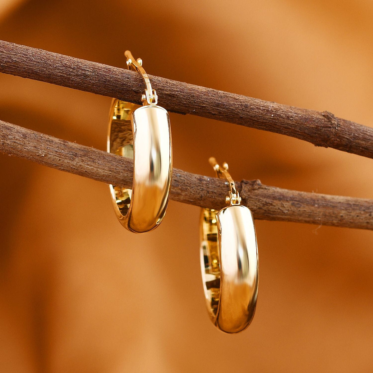 Hatton Garden Closeout - 9K Yellow Gold Hoop Earrings 7672504 1