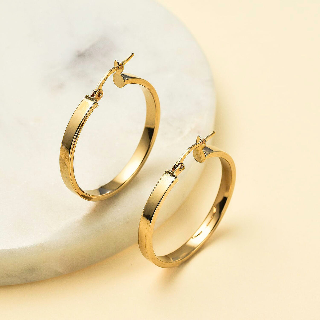 One Time Close Out- 9K Yellow Gold  Hoop Earrings 7756942 1