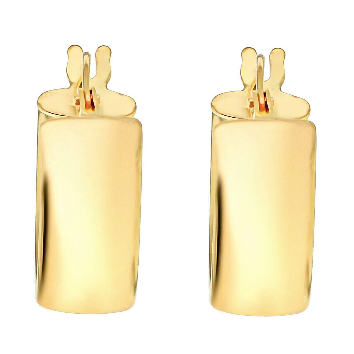 9K Yellow Gold 6mm Band 14mm Hoop Creole Earrings 7337573 2