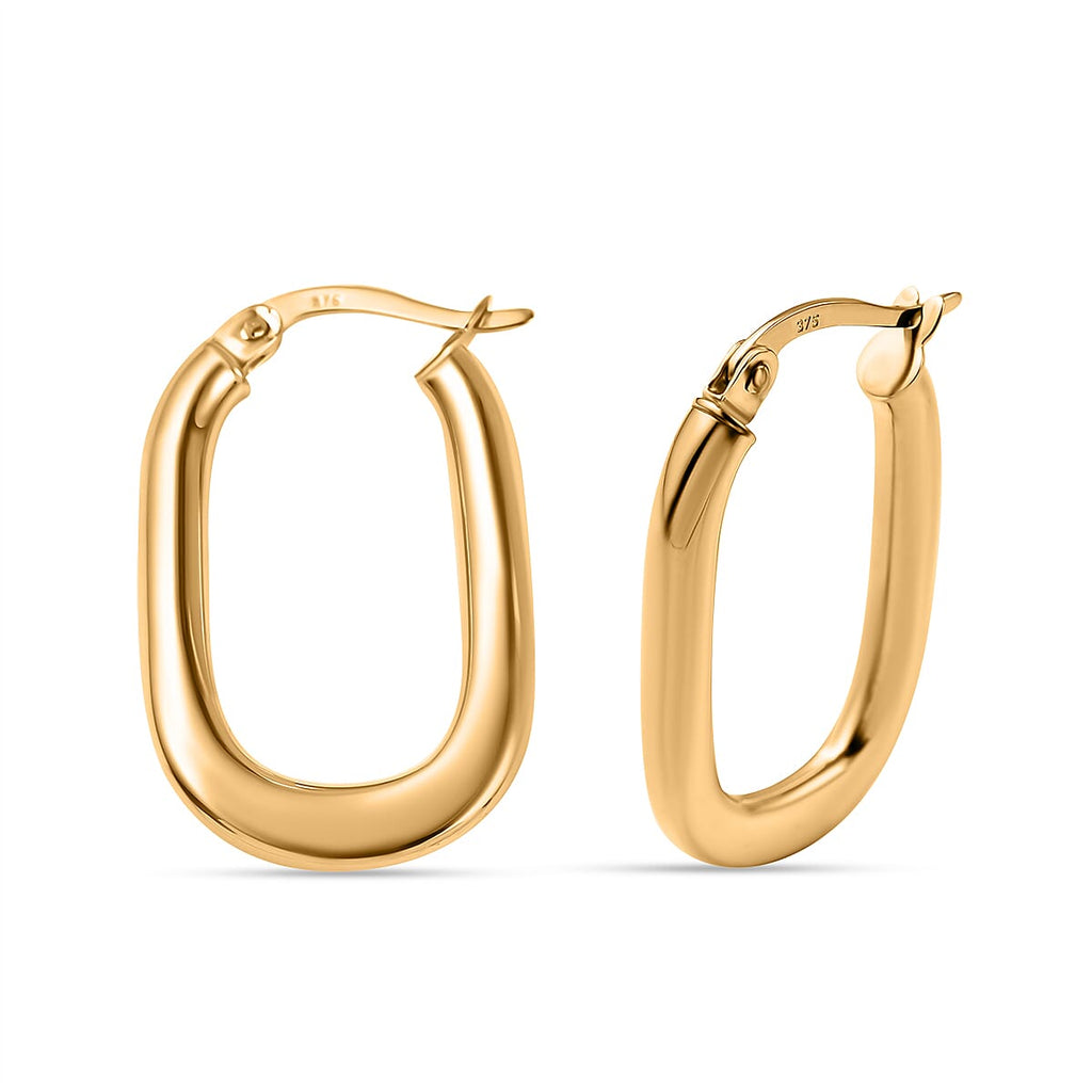 Hatton Garden Closeout - 9K Yellow Gold Hoop Earrings