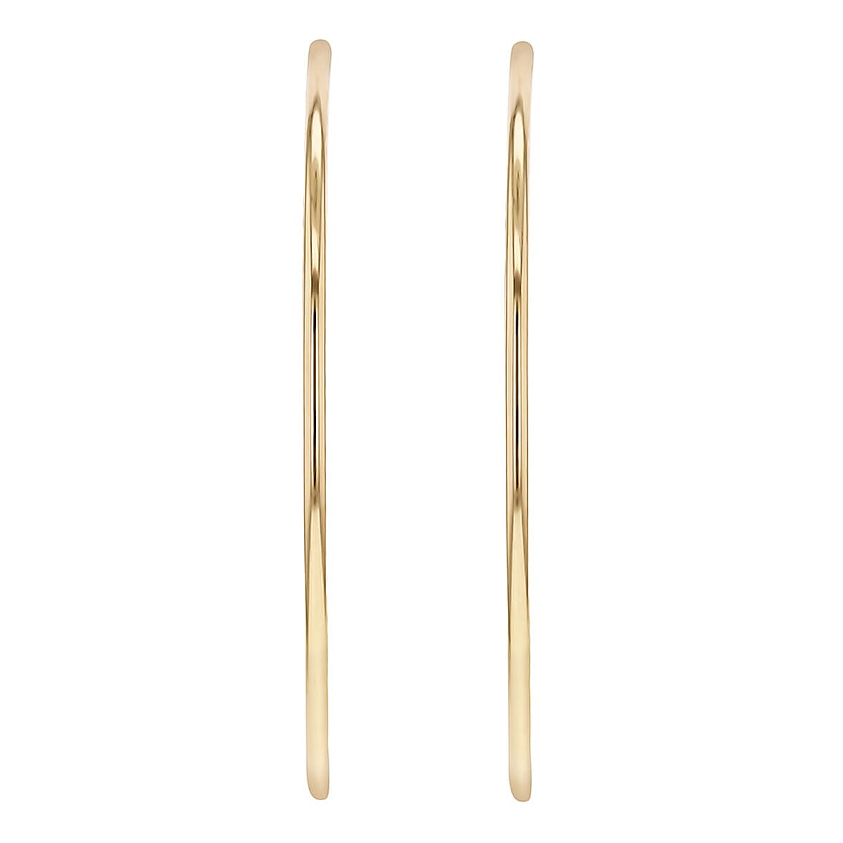 9K Yellow Gold Diamond Cut Faceted 1.5mm x 52mm Creole Earrings 7337803 2