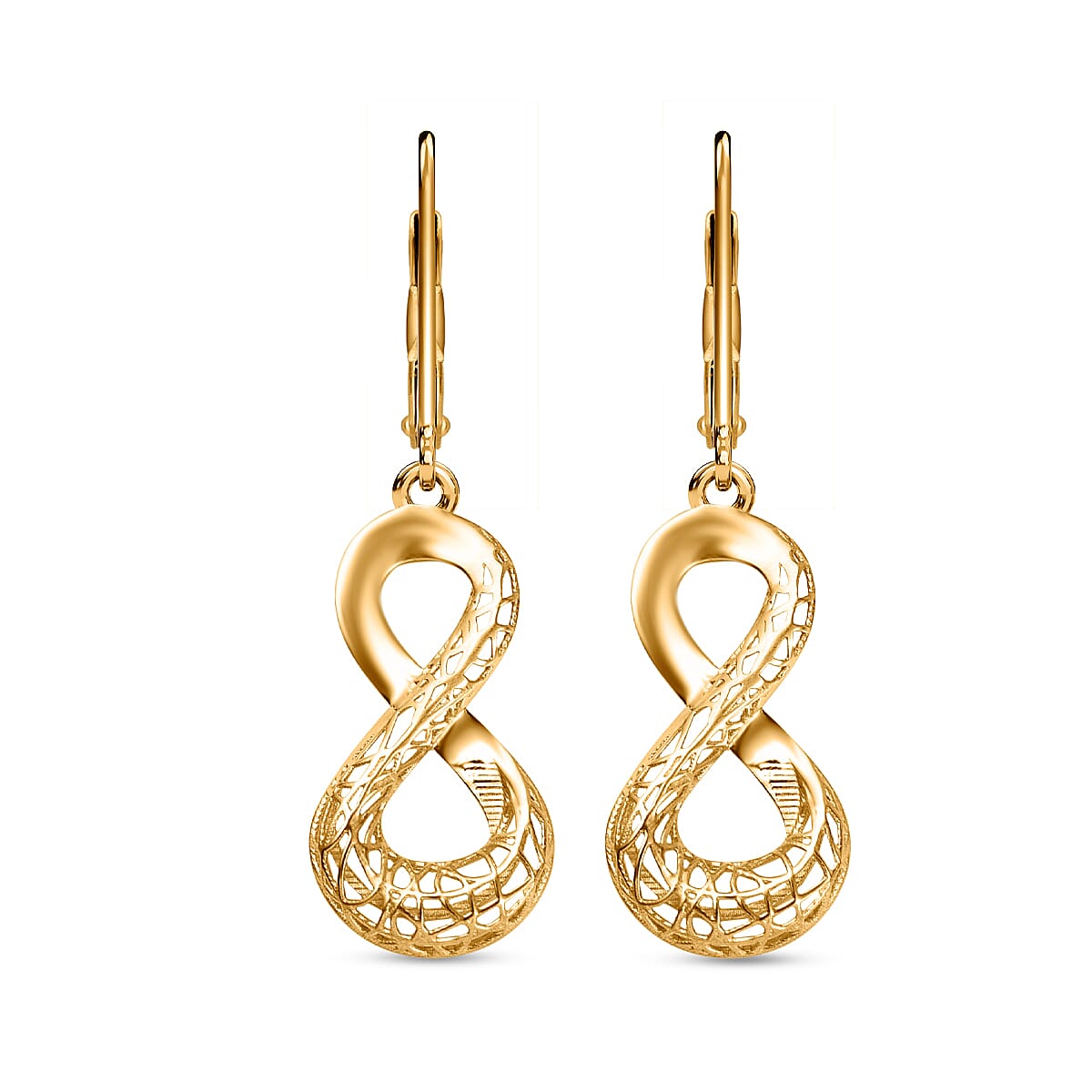 Hatton Garden Closeout - 9K Yellow Gold Infinity Earrings 7383301 0