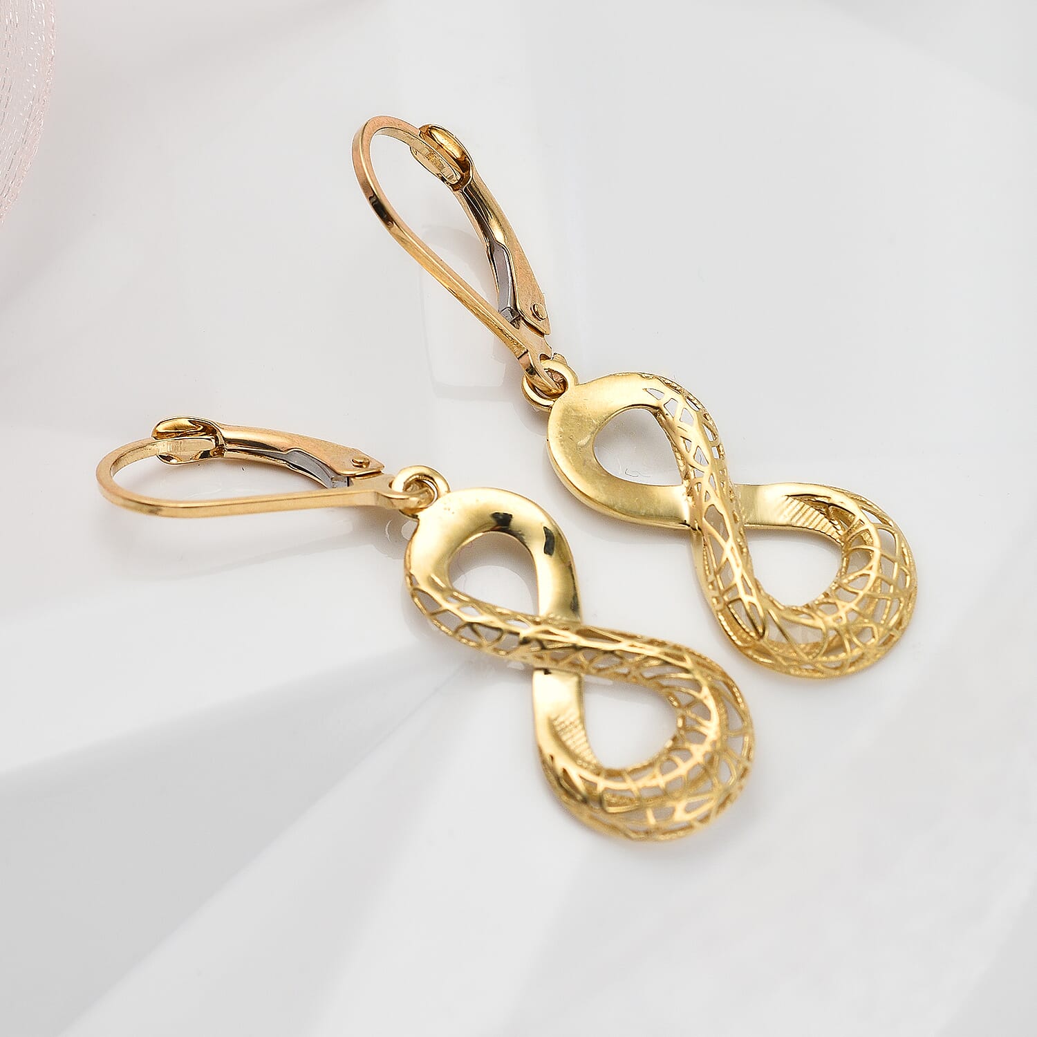 Hatton Garden Closeout - 9K Yellow Gold Infinity Earrings 7383301 1