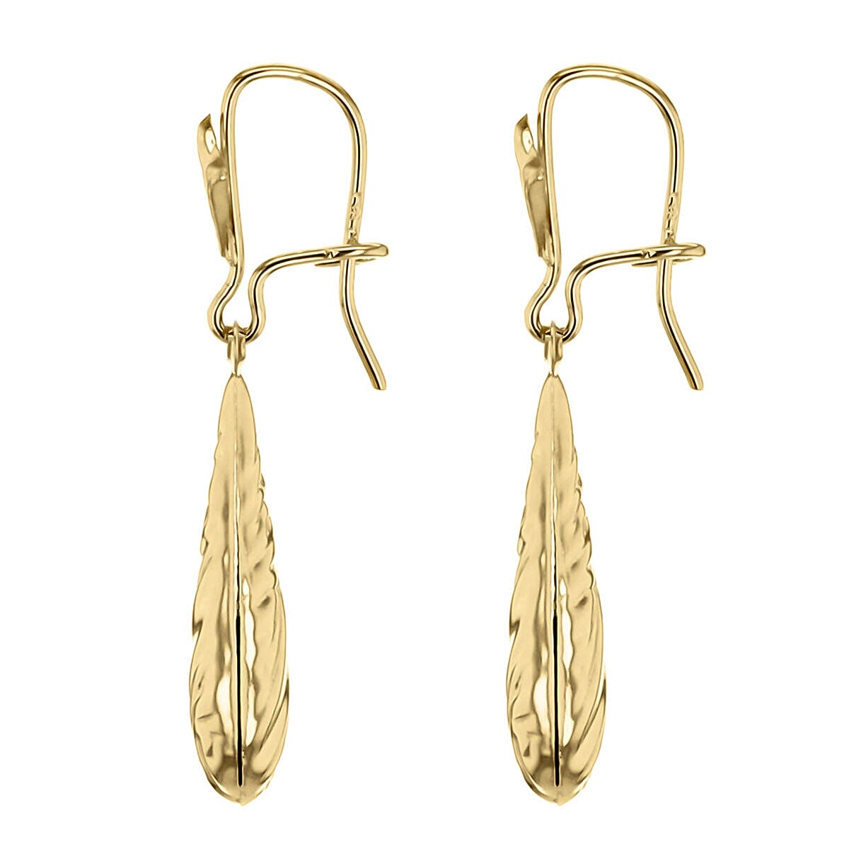 9K Yellow Gold 5mm x 29mm Drop Earrings 7338609 2