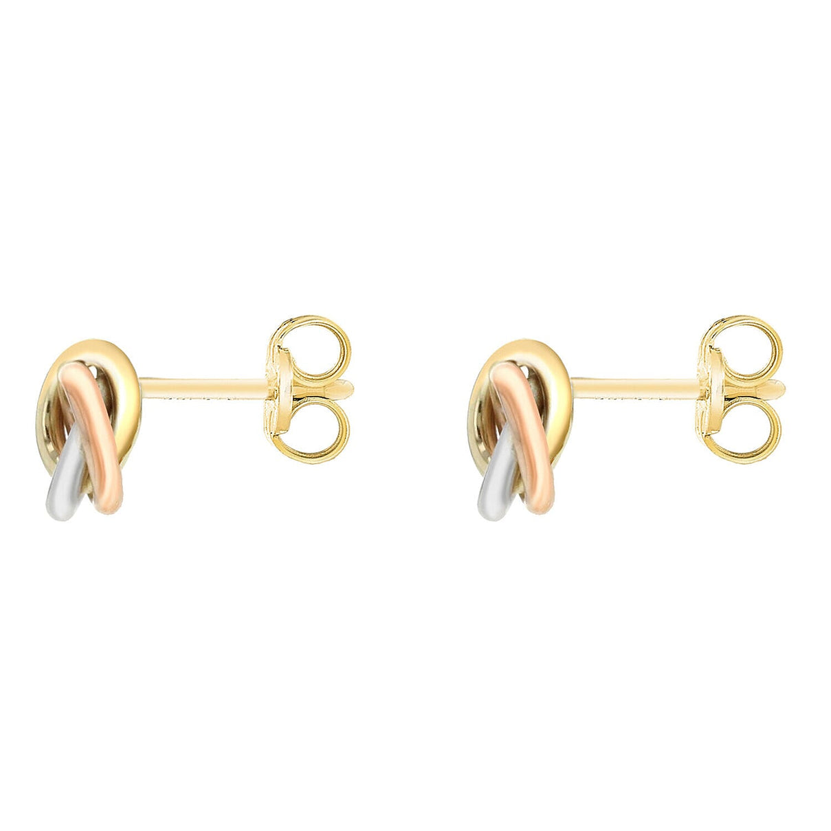 9K Three Colour Gold 8mm Knot Stud Earrings 7341458 2