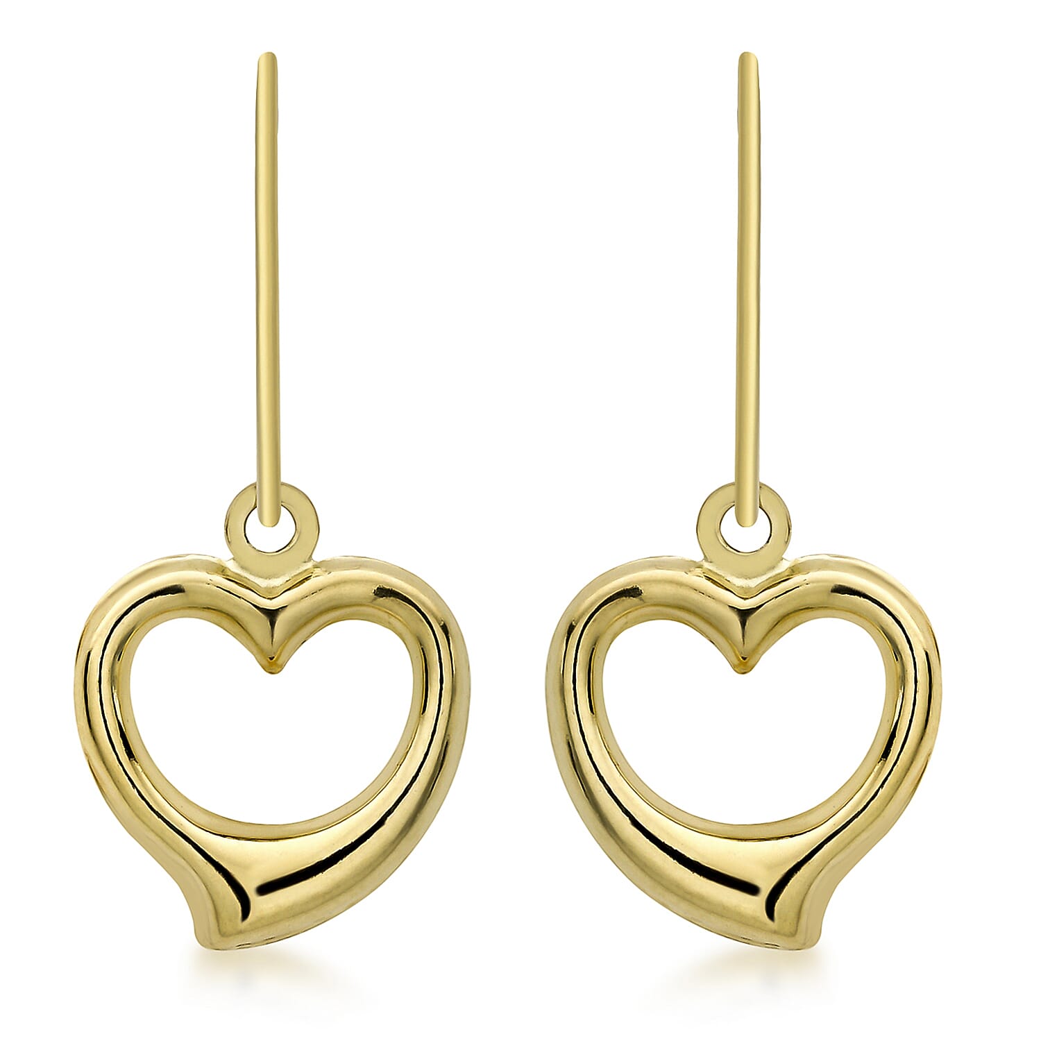 9K Yellow Gold Heart Earrings, Gold Wt. 1 Gms 7705994 0