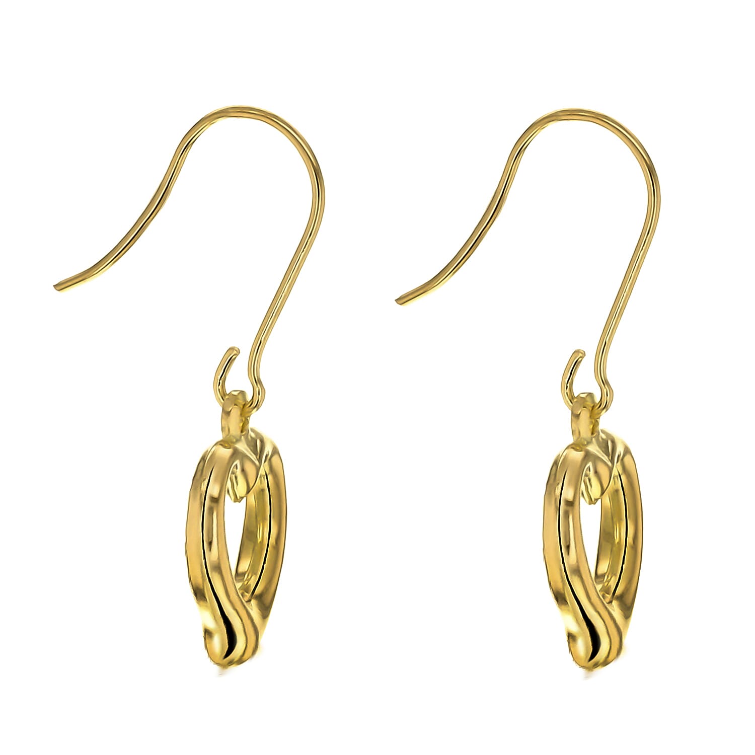 9K Yellow Gold Heart Earrings, Gold Wt. 1 Gms 7705994 2