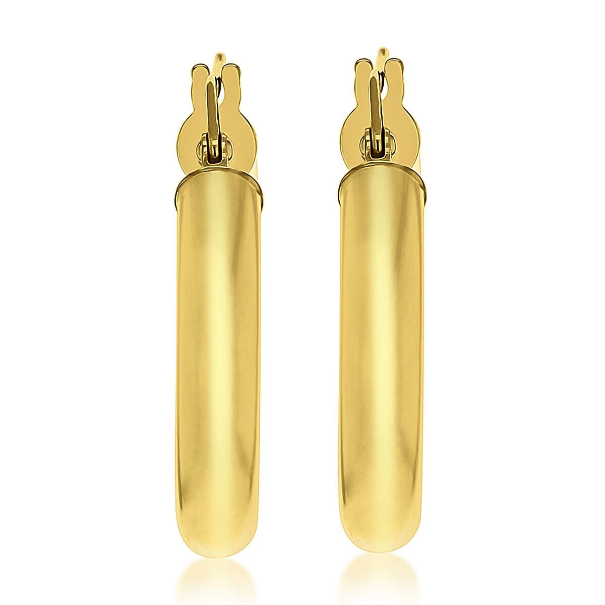 9K Yellow Gold 4mm Round Tube 22mm Polished Hoop Creole Earrings 7337861 2