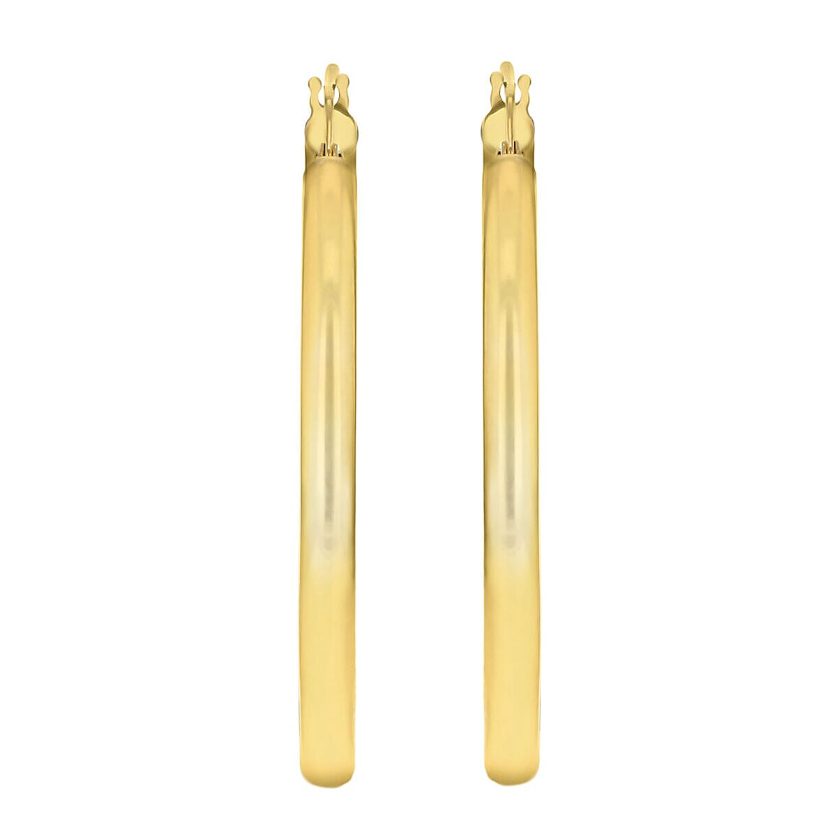 9K Yellow Gold 3mm Round Tube 35mm Polished Creole Earrings 7337820 2