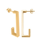 Maestro Collection - 9K Yellow Gold Geo Hoop Earrings