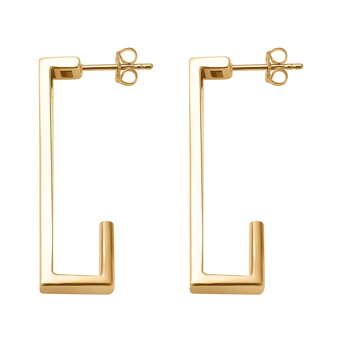 Maestro Collection - 9K Yellow Gold Geo Hoop Earrings 7722998 3