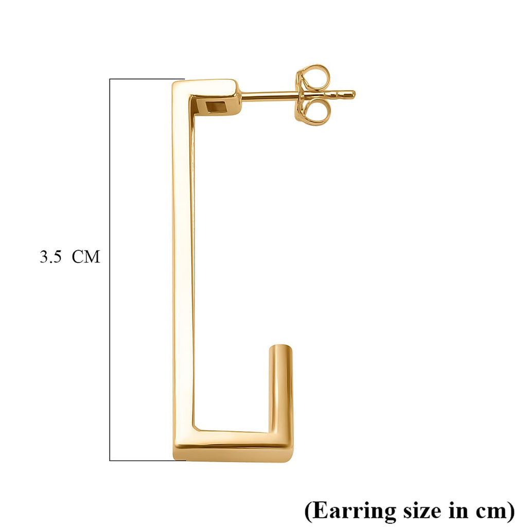 Maestro Collection - 9K Yellow Gold Geo Hoop Earrings