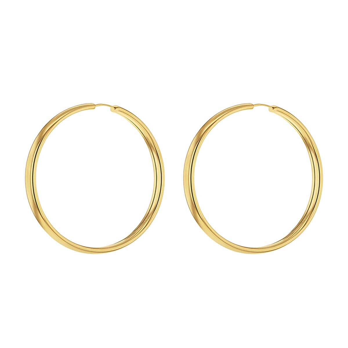 9K Yellow Gold 4mm Tube 30mm Hoop Earrings 7337636 1