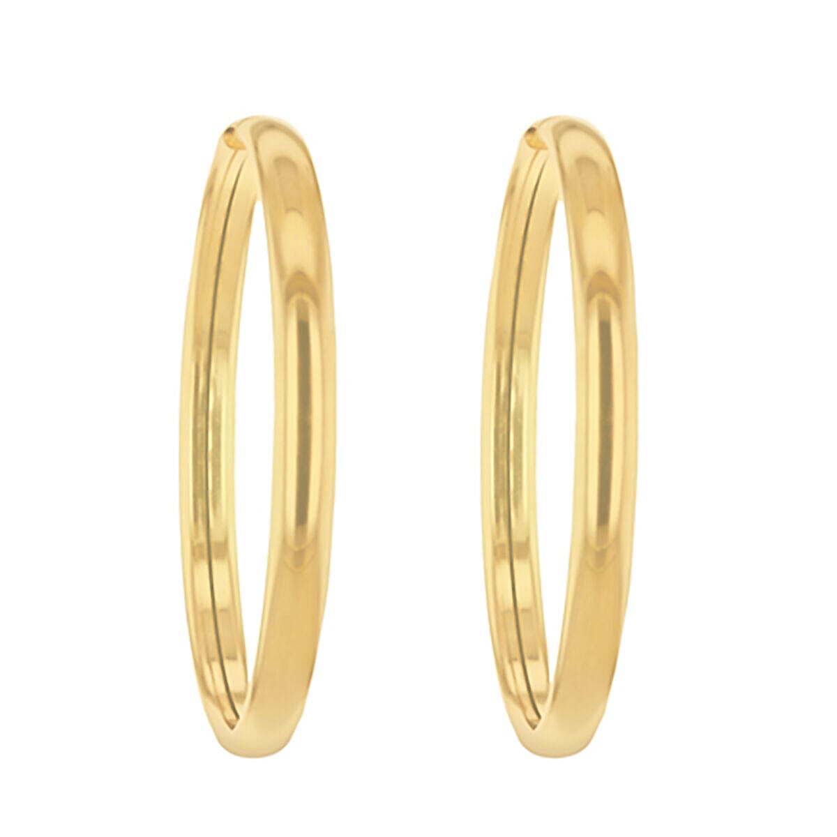 9K Yellow Gold 4mm Tube 30mm Hoop Earrings 7337636 2