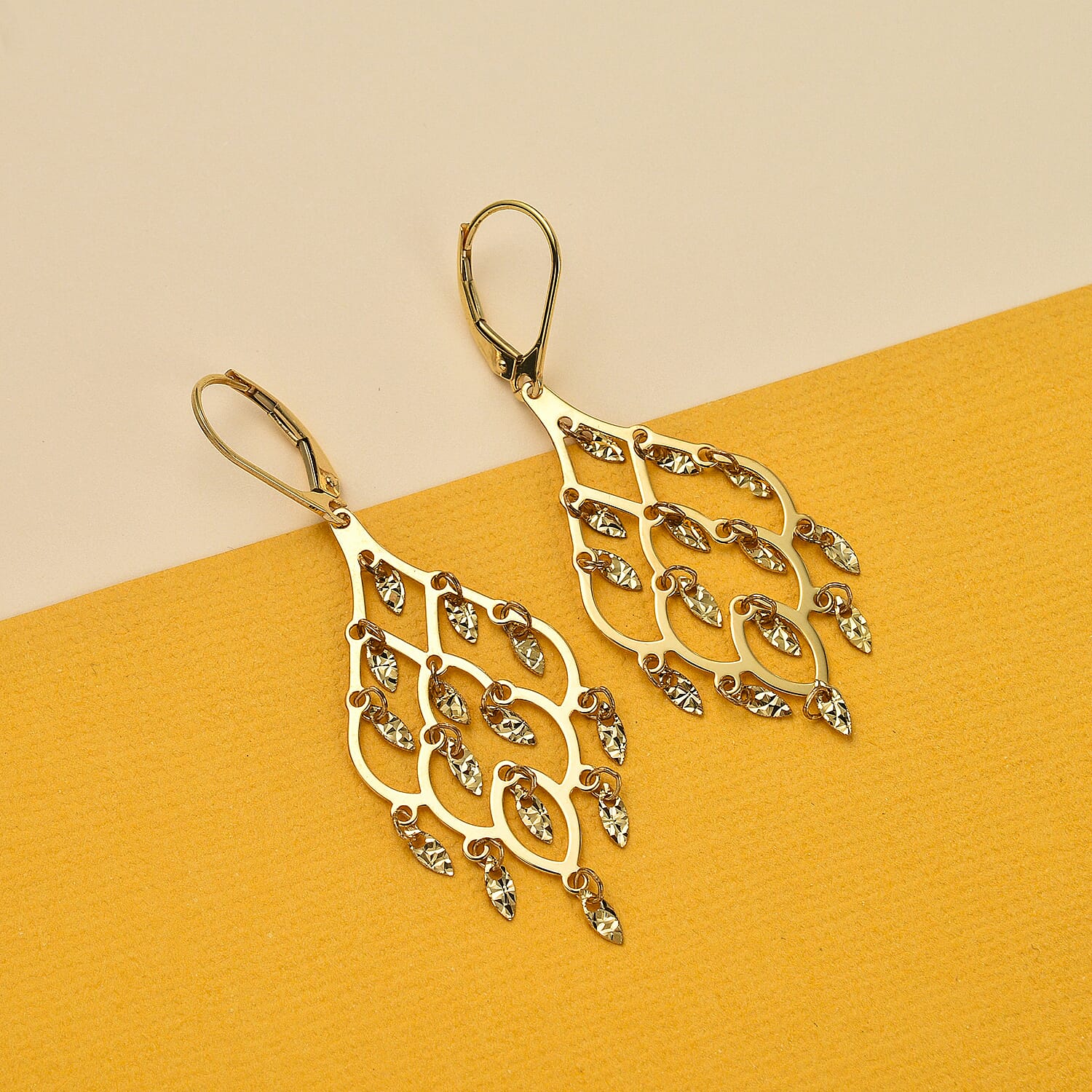 Maestro Collection- 9K Yellow Gold Chandelier Earrings 7723000 1