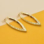 Maestro Collection - 9K Yellow Gold Marquise Grande Hoop Earrings Gold Wt 2.40 Gms.