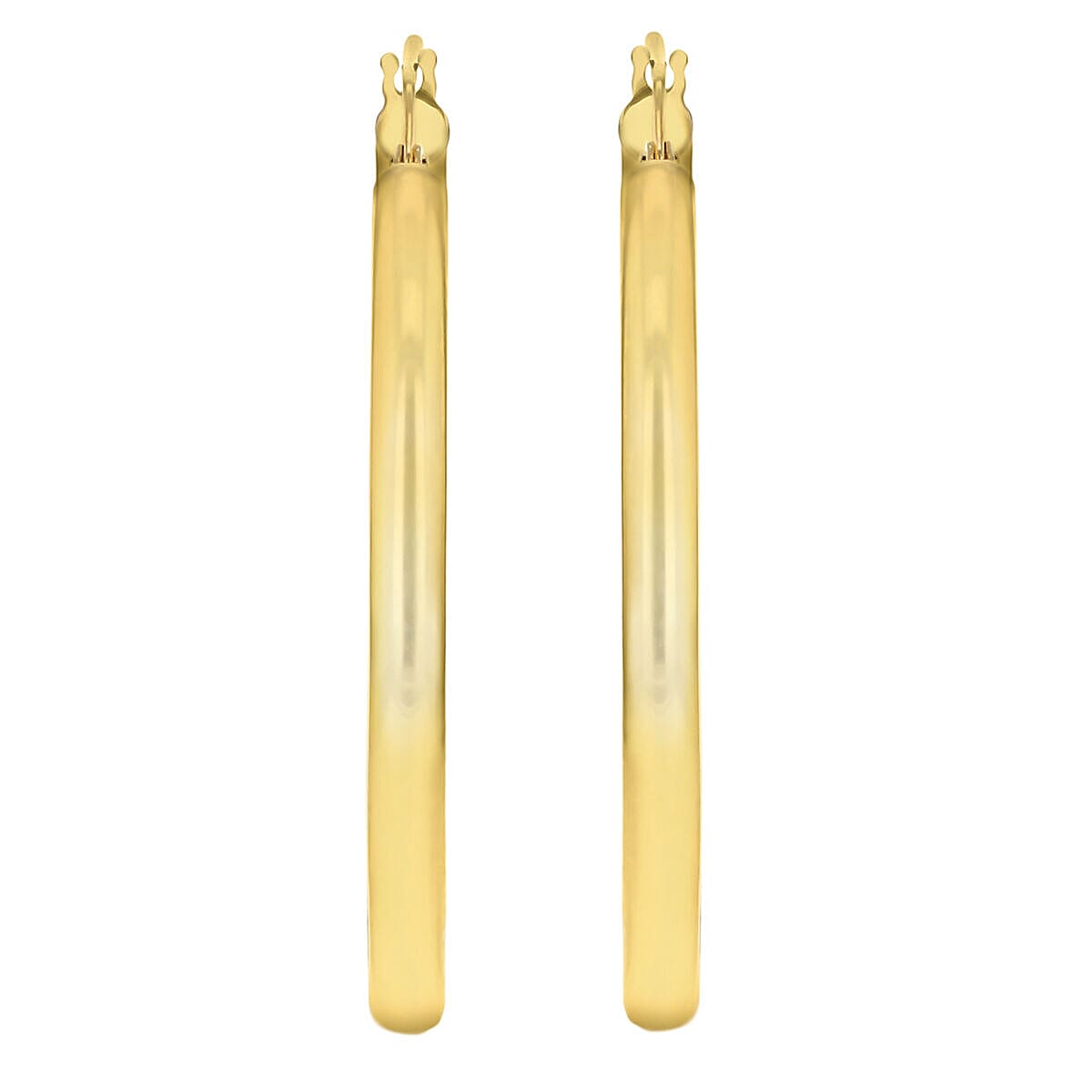 9K Yellow Gold 3mm Round Tube 40mm Polished Creole Earrings 7337821 2