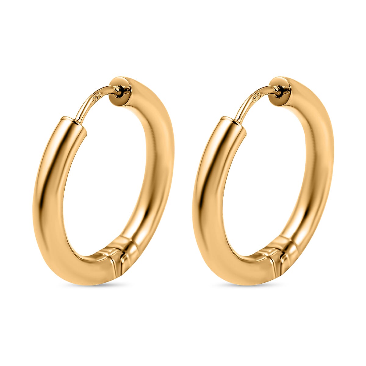 9K Yellow Gold Hinged Hoop Earrings 7383423 0