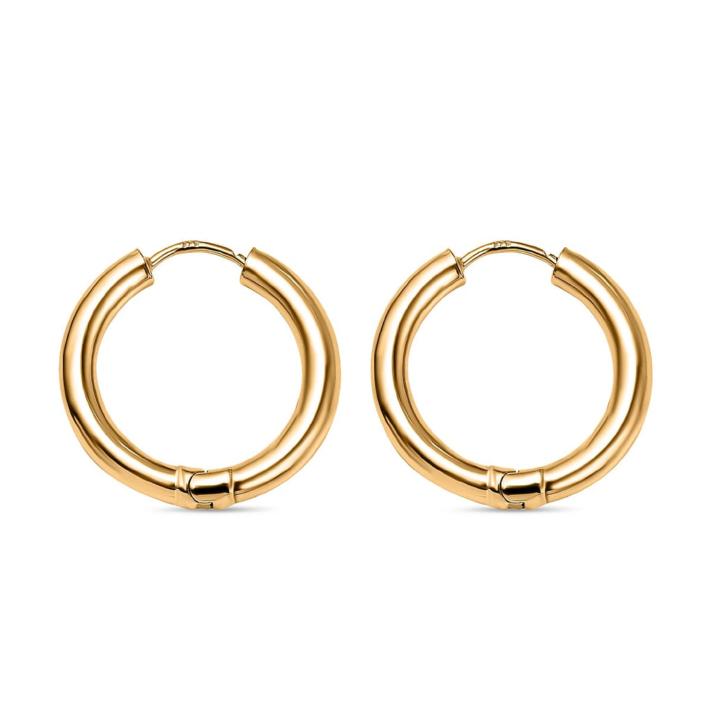 9K Yellow Gold Hinged Hoop Earrings