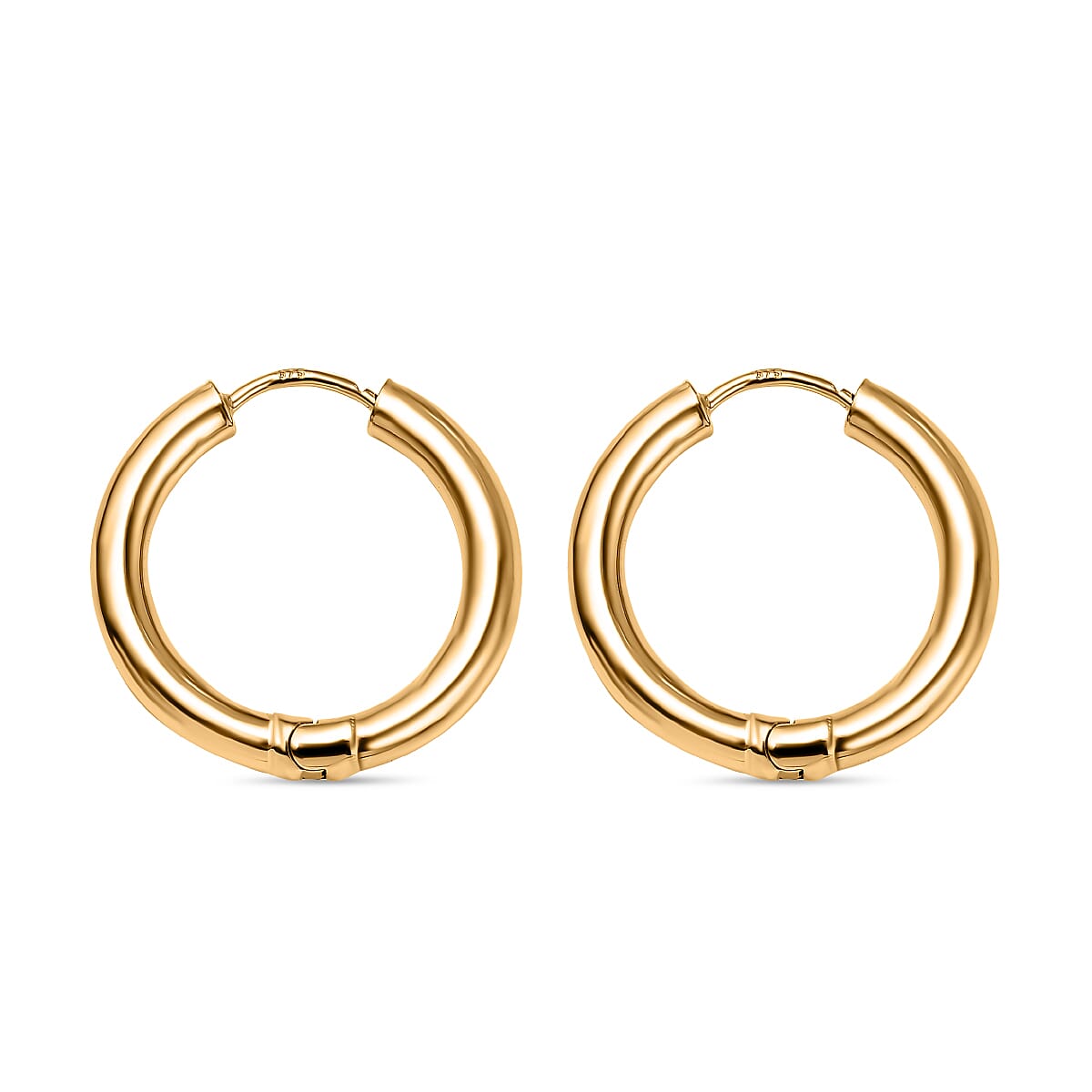 9K Yellow Gold Hinged Hoop Earrings 7383423 3