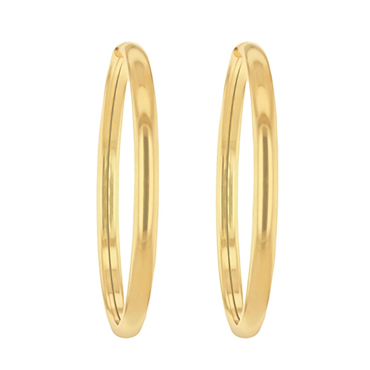 9K Yellow Gold 4mm Tube 35mm Hoop Earrings 7337701 2
