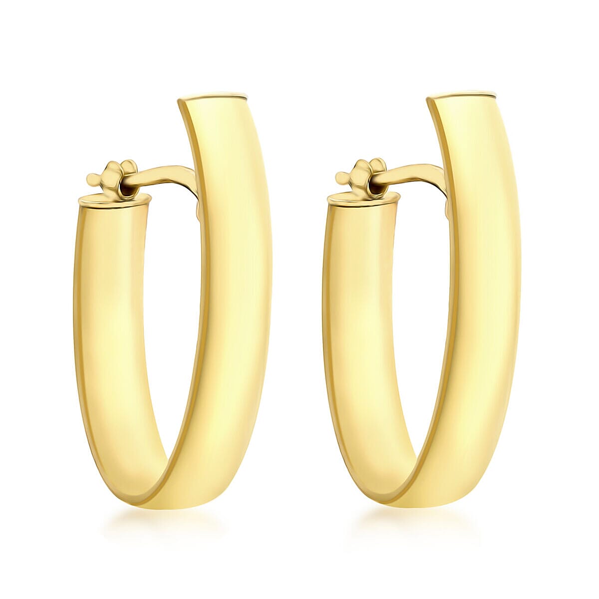 9K Yellow Gold 15mm x 28mm Polished Huggie Earrings 7337852 0