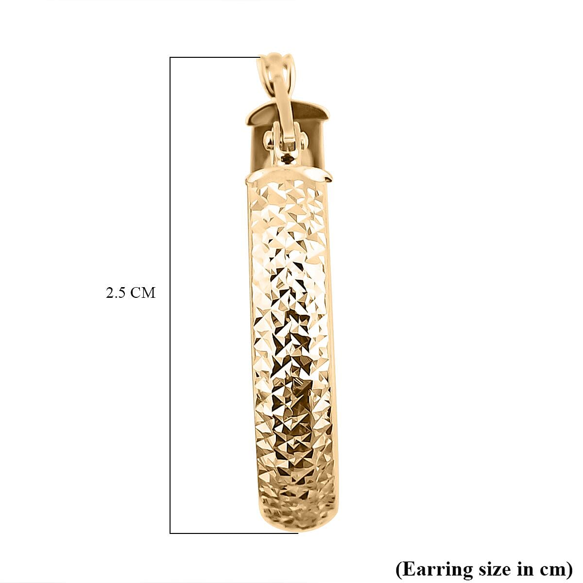 One Time Deal- 9K Yellow Gold Diamond Cut Hoop Earrings 7718604 6