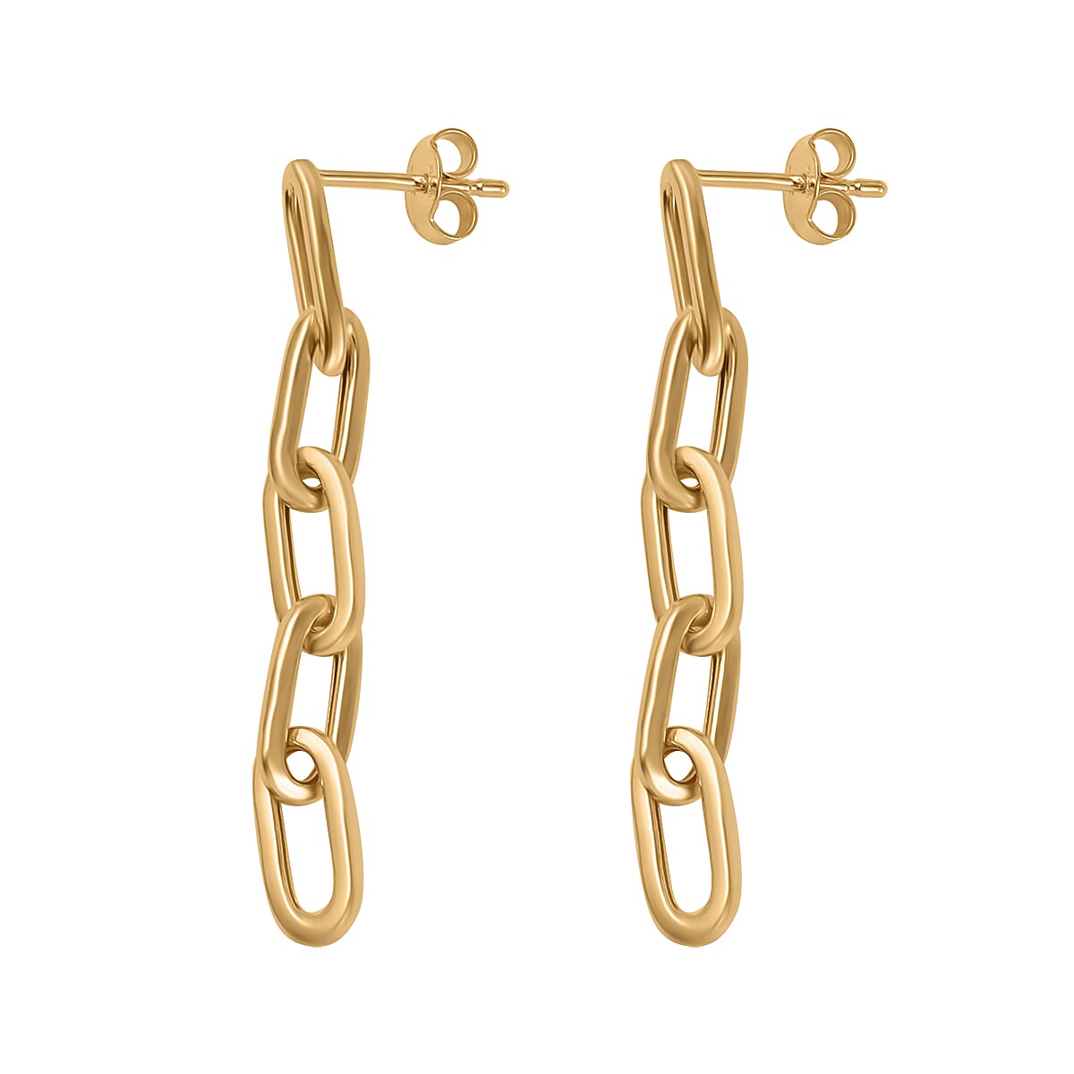 Maestro Collection - 9K Yellow Gold Paper Clip Earrings 7722969 3