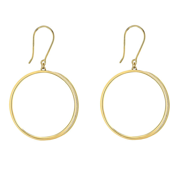 9K Yellow Gold 32mm Ring Stardust Earrings with Hook Clasp 7337611 2