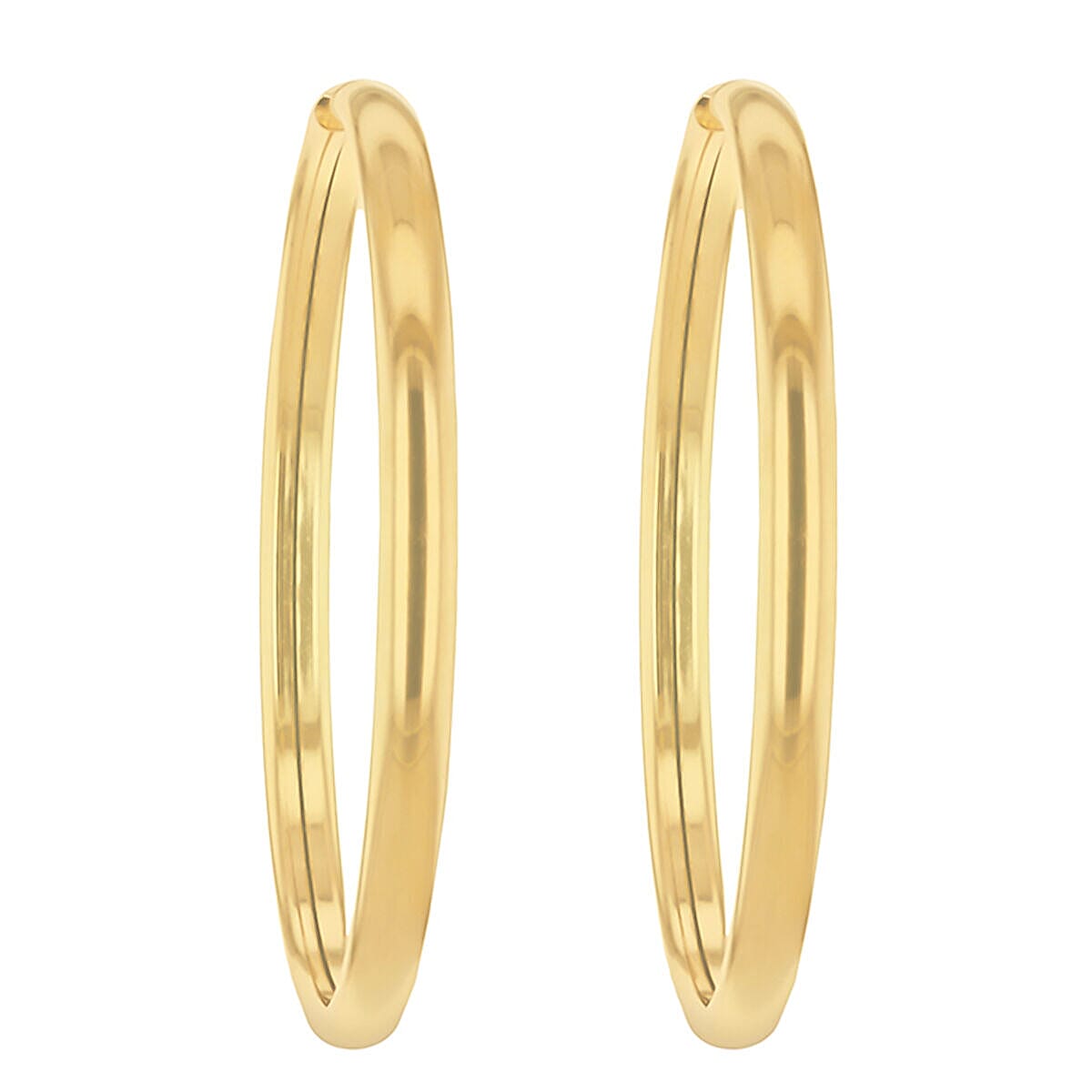 9K Yellow Gold 4mm Tube 45mm Hoop Earrings 7337715 2