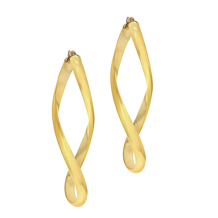 9K Yellow Gold 24mm x 47mm Figure 8 Creole Earrings 7337872 2