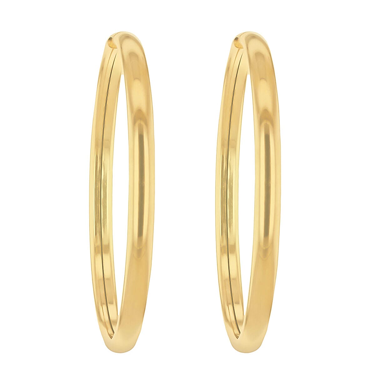 9K Yellow Gold 4mm Tube 55mm Hoop Earrings 7337722 2