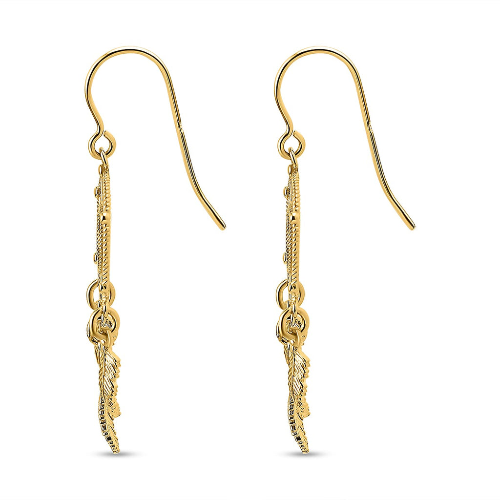 9K Yellow Gold Dangle Earrings
