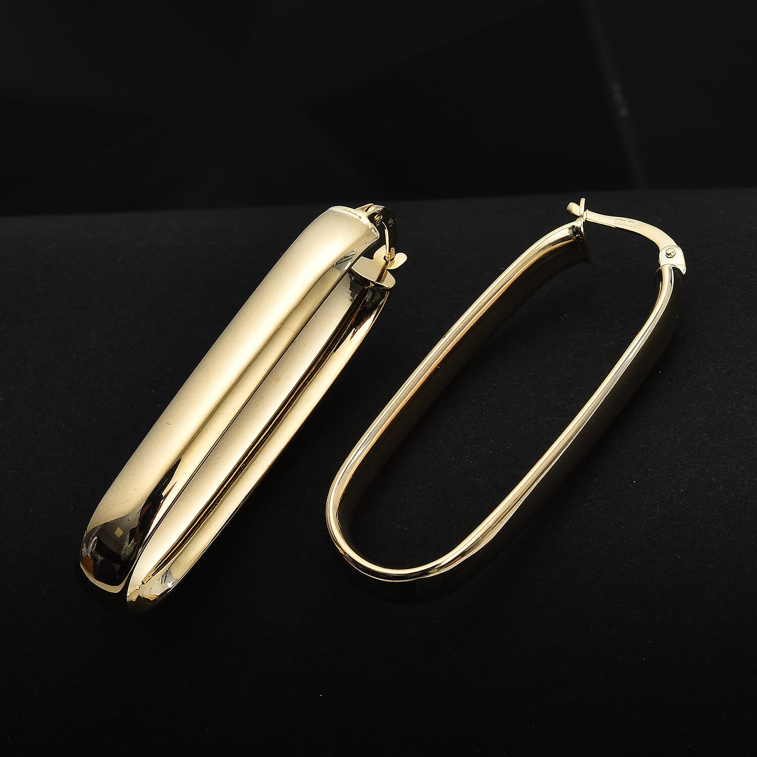 Hatton Garden Closeout - 9K Yellow Gold Large Hoop Earring With Clasp. Gold Wt 2.54 Gms 7891539 1