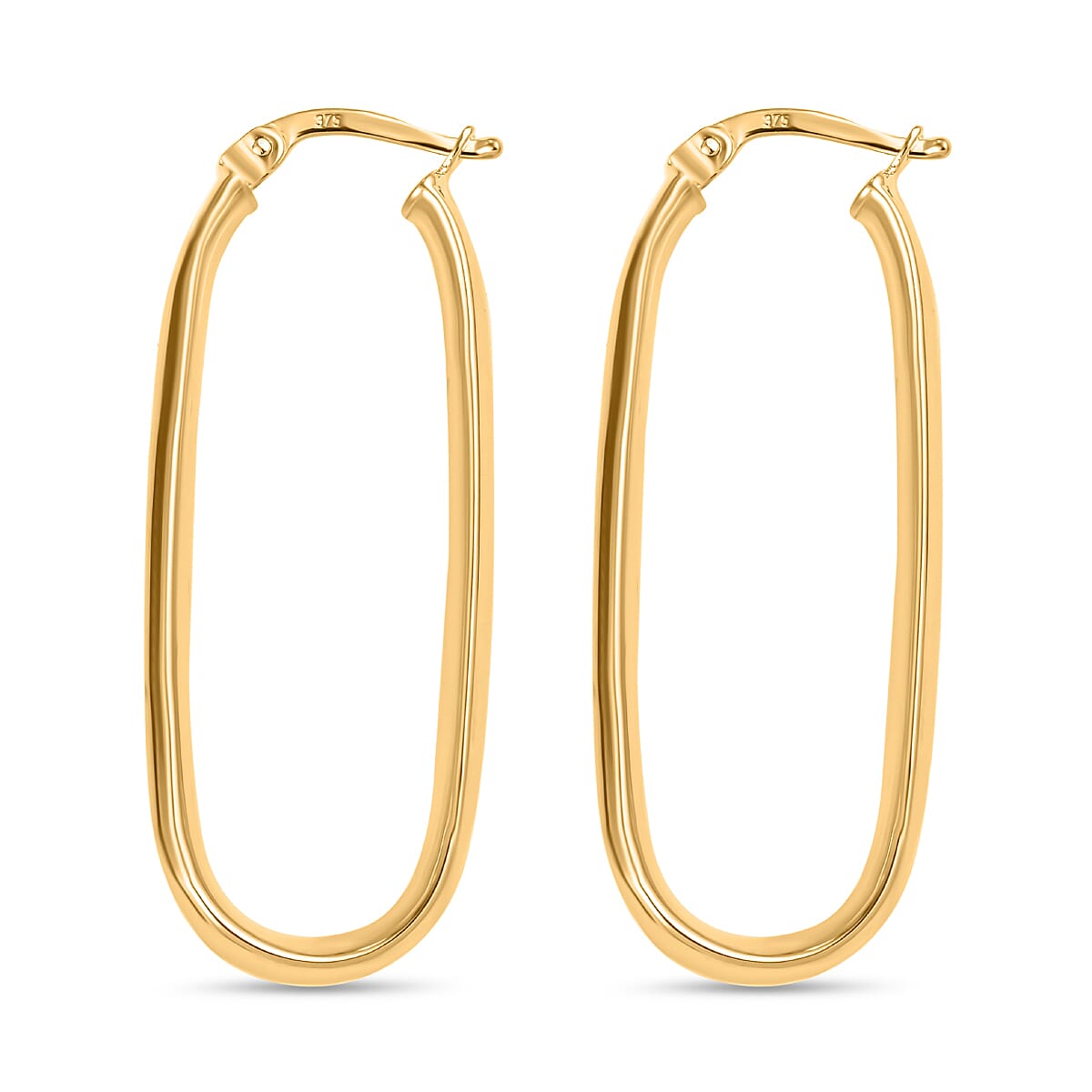 Hatton Garden Closeout - 9K Yellow Gold Large Hoop Earring With Clasp. Gold Wt 2.54 Gms 7891539 3