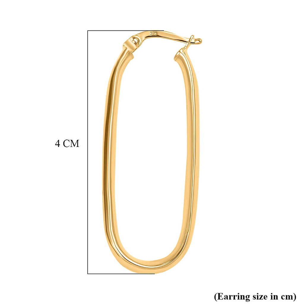 Hatton Garden Closeout - 9K Yellow Gold Large Hoop Earring With Clasp. Gold Wt 2.54 Gms