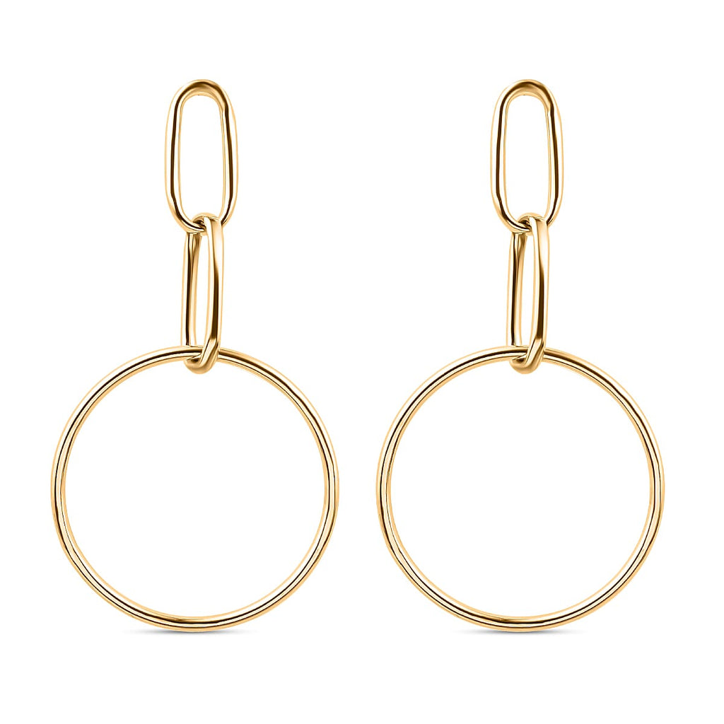 Close Out Deal - 9K Yellow Gold Circle Drop Earrings